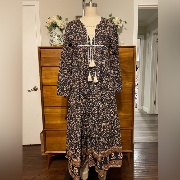 Christy Dawn The Paloma Maxi Dress in Navy Anemone Vine - Picture 4 of 7